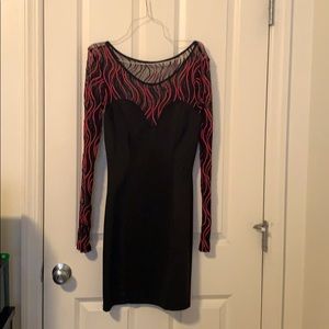 Black and pink dress